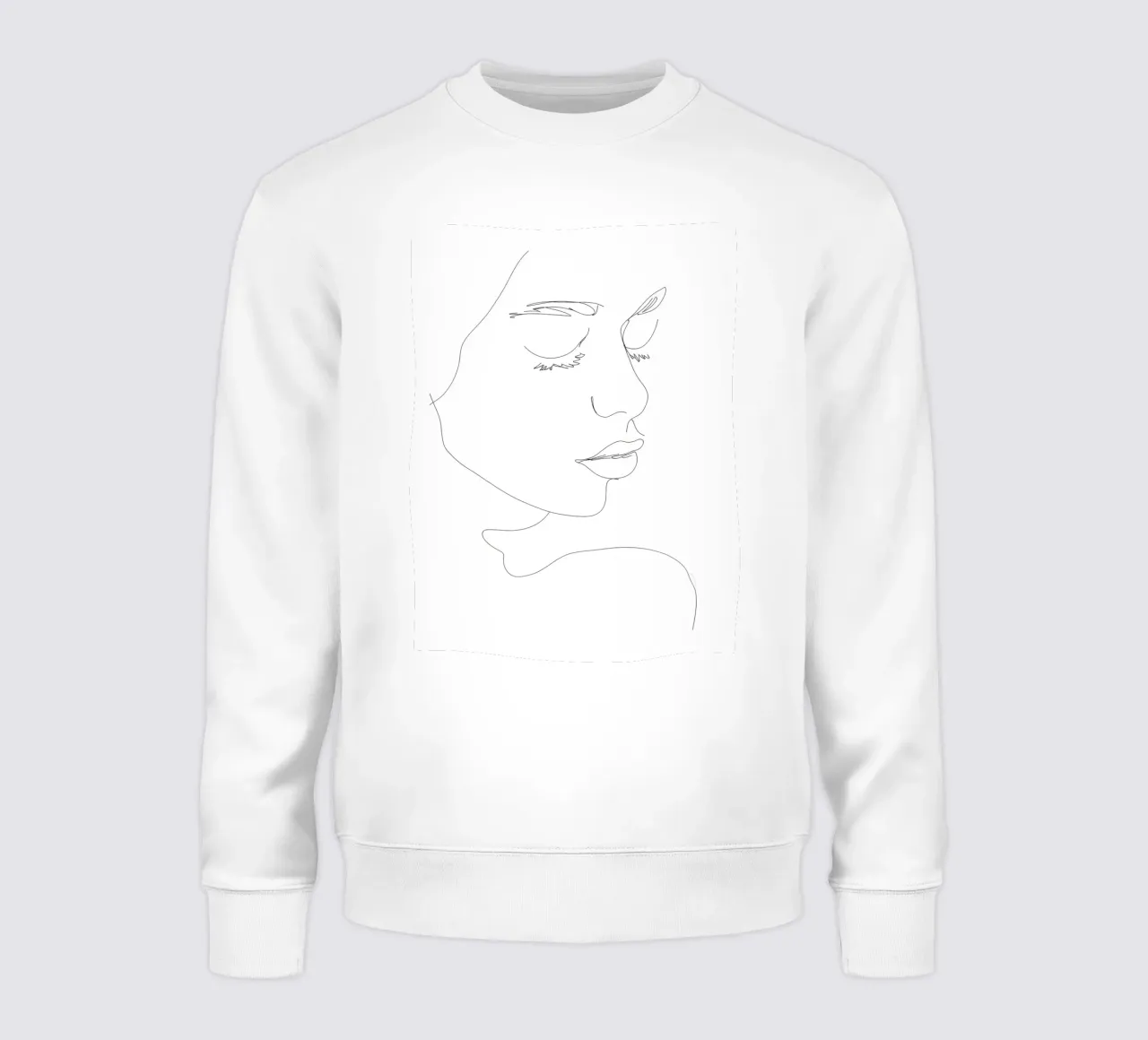 Volto di donna Line Art minimalista felpa da Viv Line Art