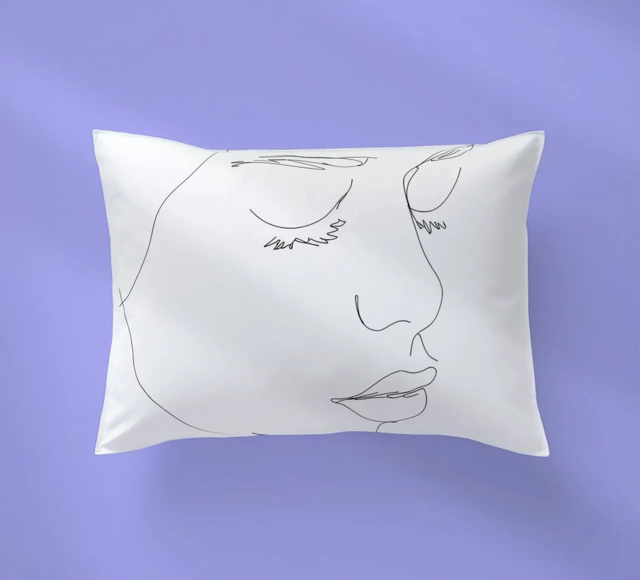Woman Face Minimalist Line Art decorative cushion by Viv Line Art
