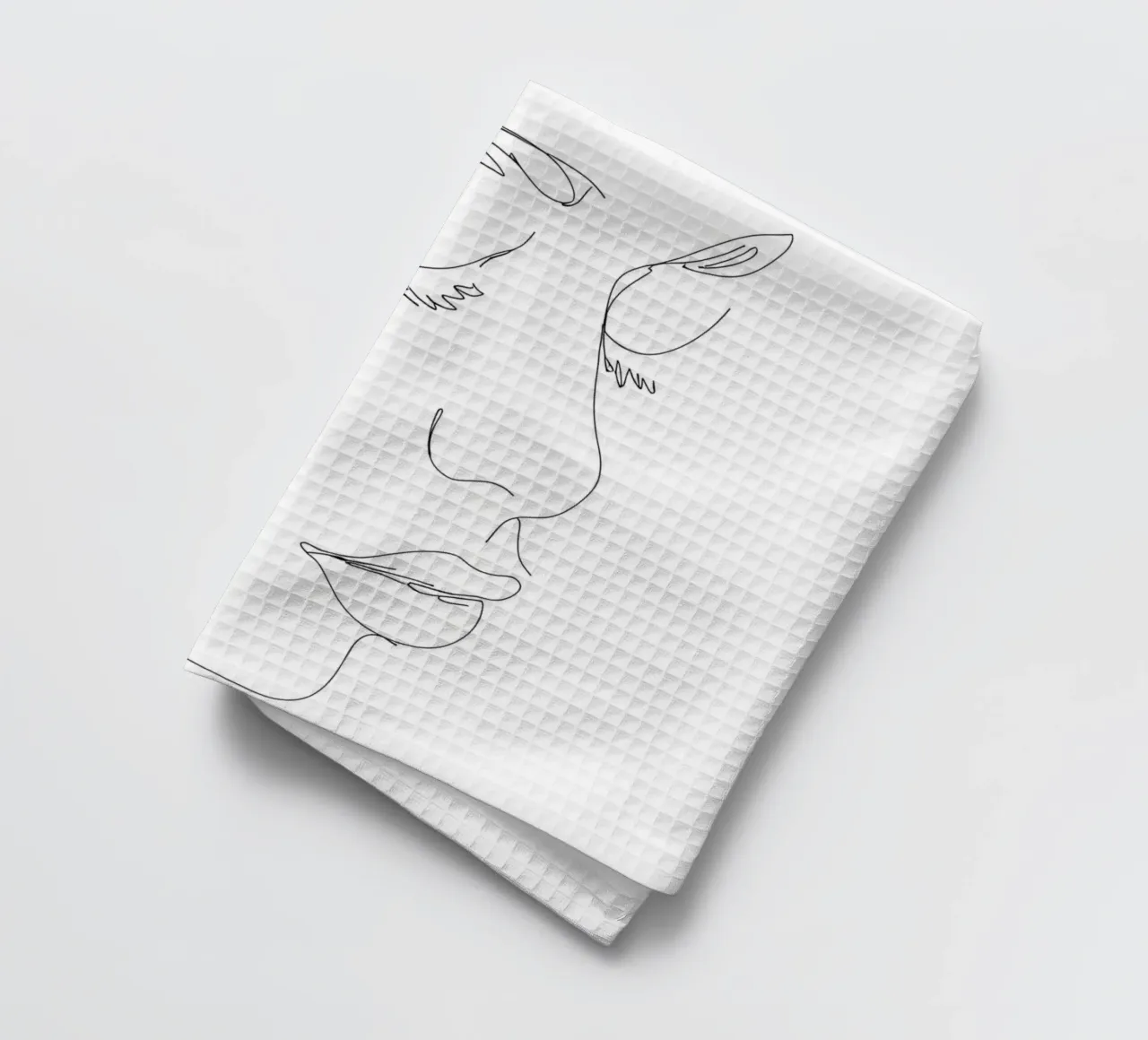 Woman Face Minimalist Line Art Geschirrtuch von Viv Line Art