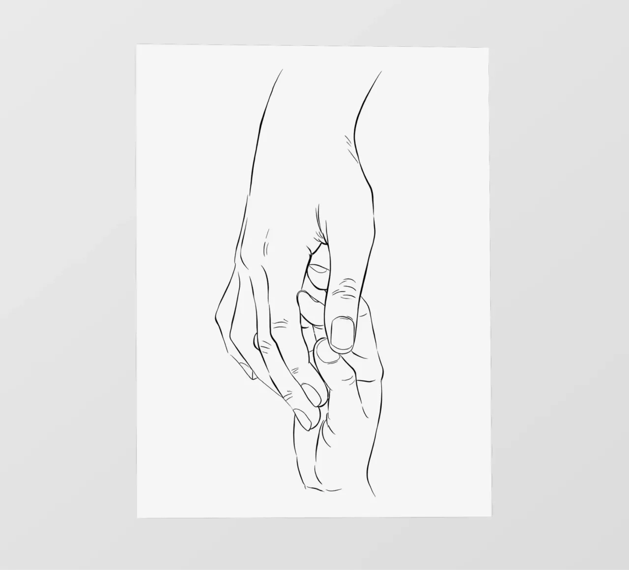 Holding Hands Minimalist Line Art pvc cover by Viv Line Art