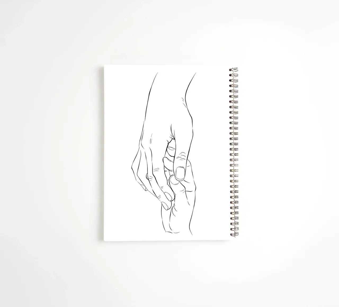Holding Hands Minimalist Line Art spiral notebook by Viv Line Art