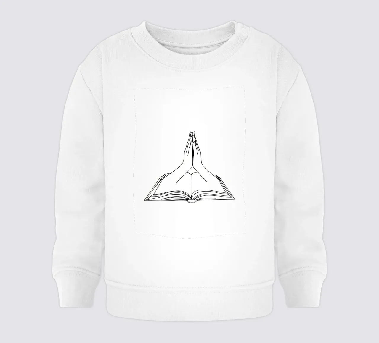 Les mains en prière de Open Book Minimalist Line Art sweat pour bébé de Viv Line Art
