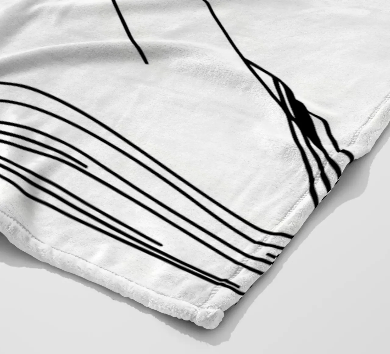Mani in preghiera dal libro aperto Line Art minimalista coperta in pile da Viv Line Art
