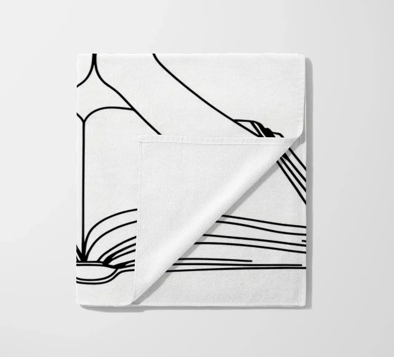 Mani in preghiera dal libro aperto Line Art minimalista telo mare da Viv Line Art