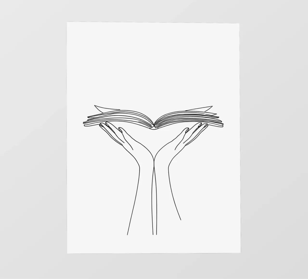 Libro aperto Line Art minimalista pellicola backlit da Viv Line Art