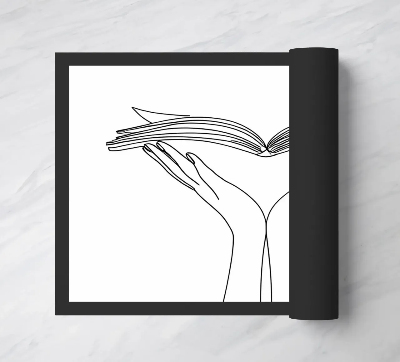 Libro aperto Line Art minimalista zerbino da Viv Line Art