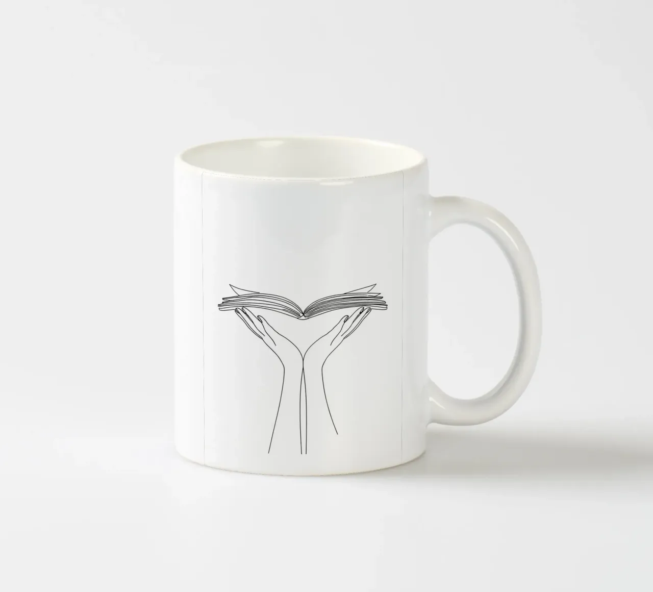Libro aperto Line Art minimalista tazza in ceramica da Viv Line Art