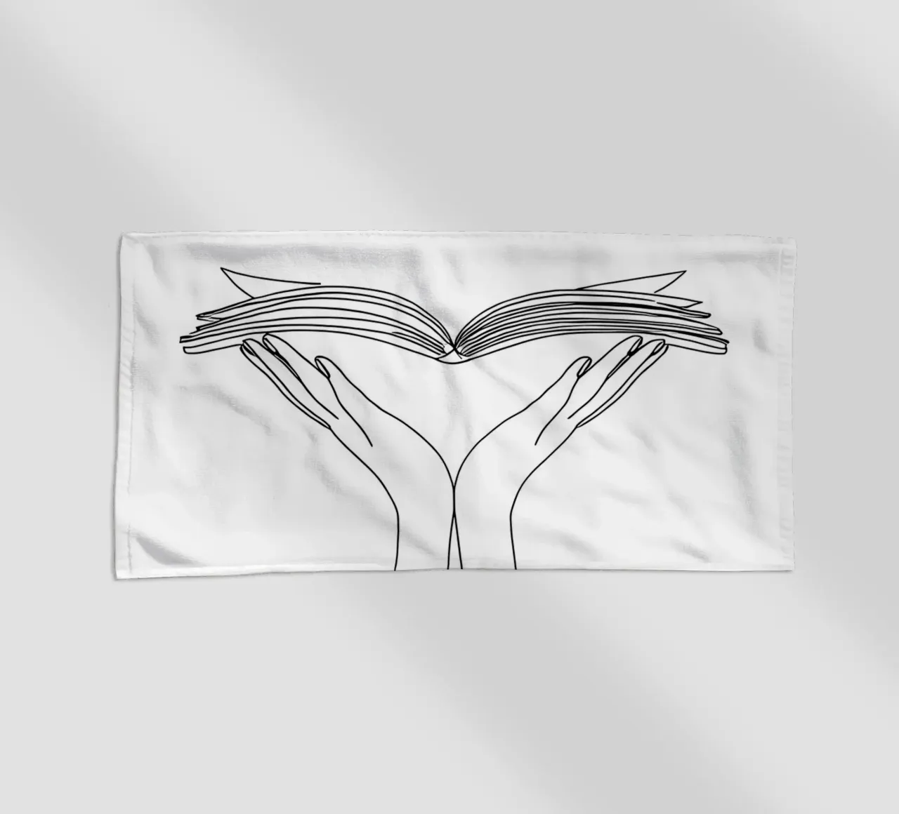 Libro aperto Line Art minimalista telo mare da Viv Line Art