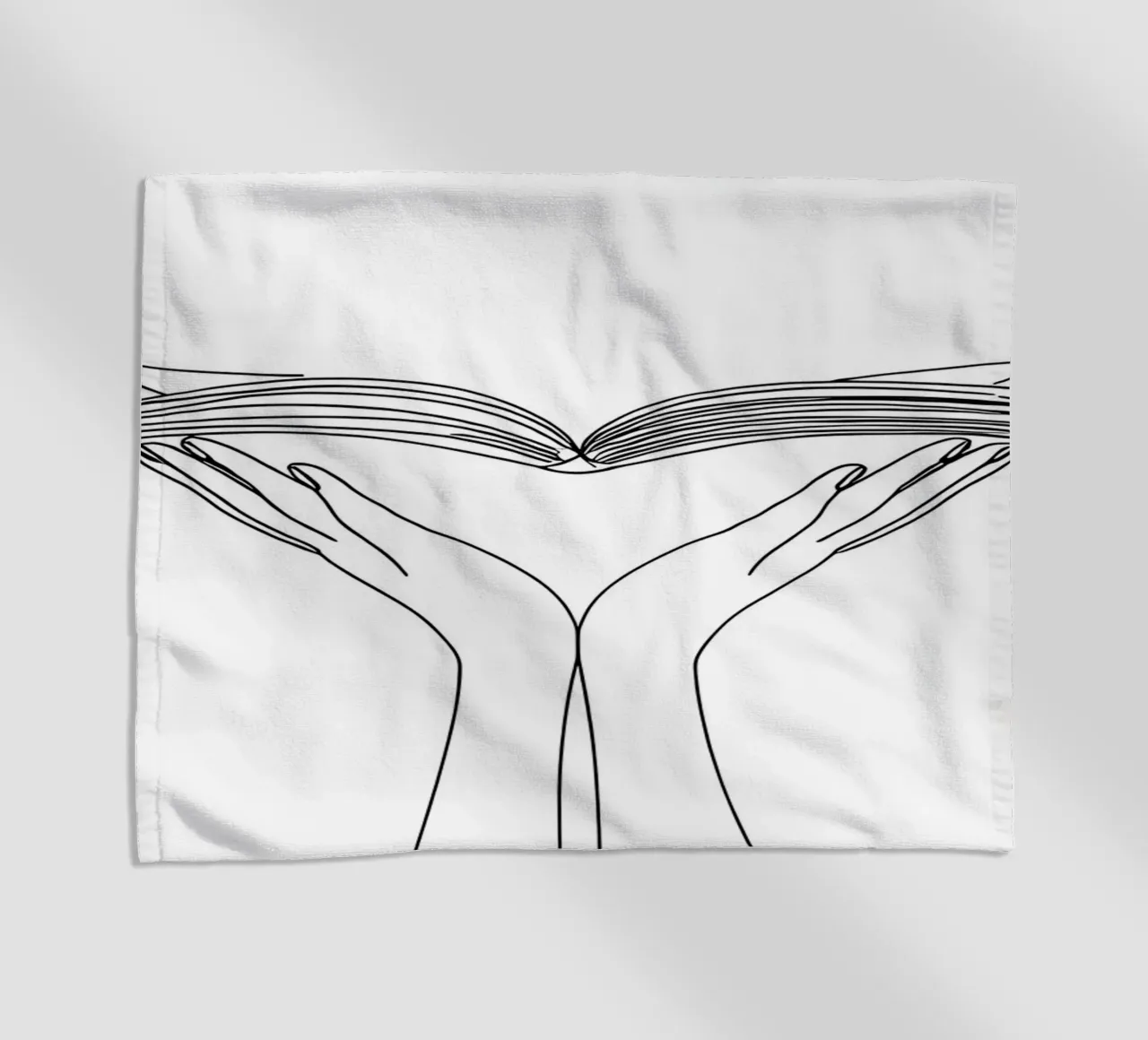 Libro aperto Line Art minimalista telo mare da Viv Line Art