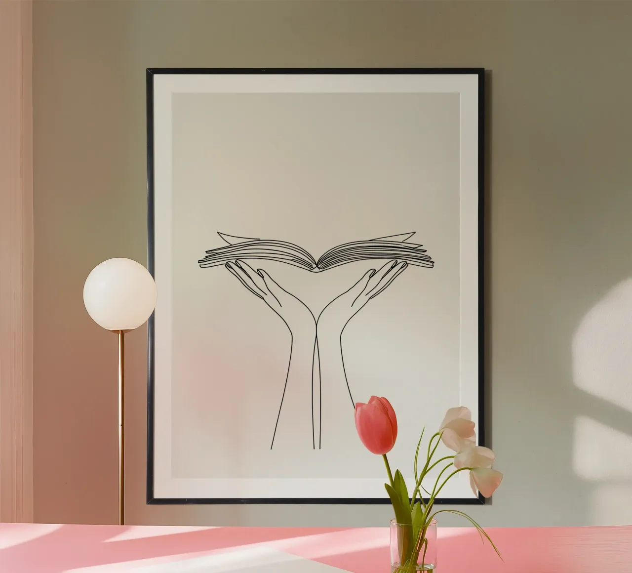Libro aperto Line Art minimalista poster da Viv Line Art