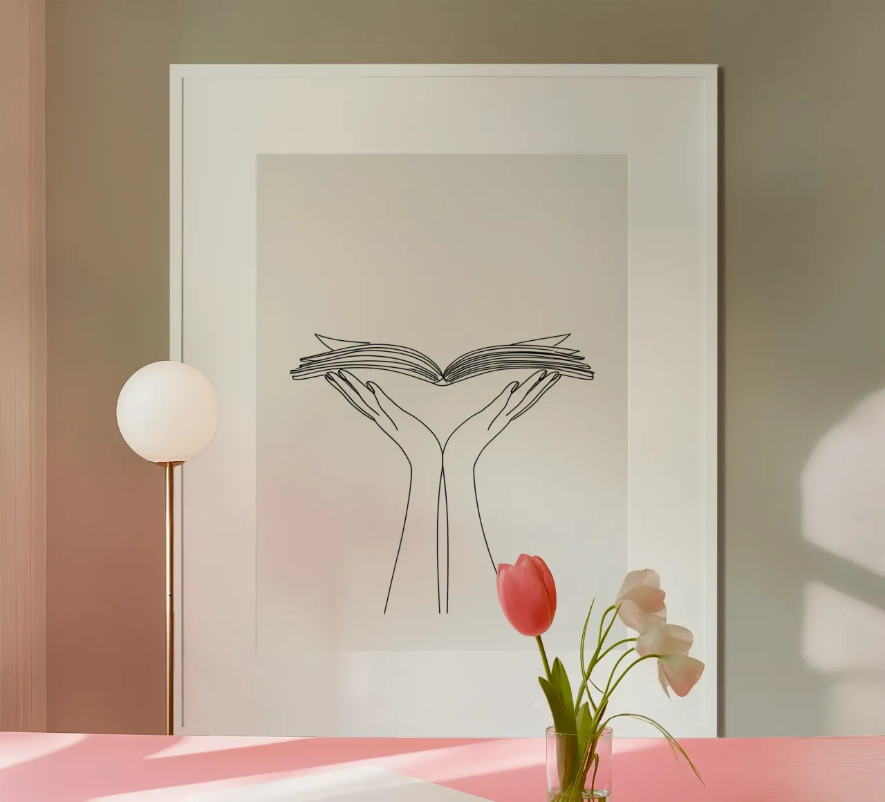 Libro aperto Line Art minimalista poster da Viv Line Art