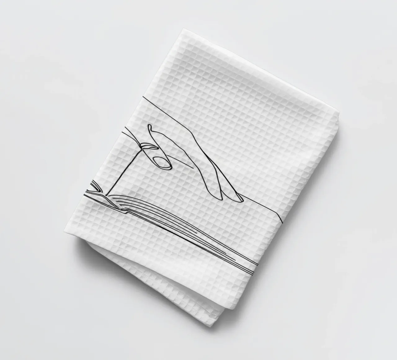 Hands On Book Minimalist Line Art torchon de Viv Line Art