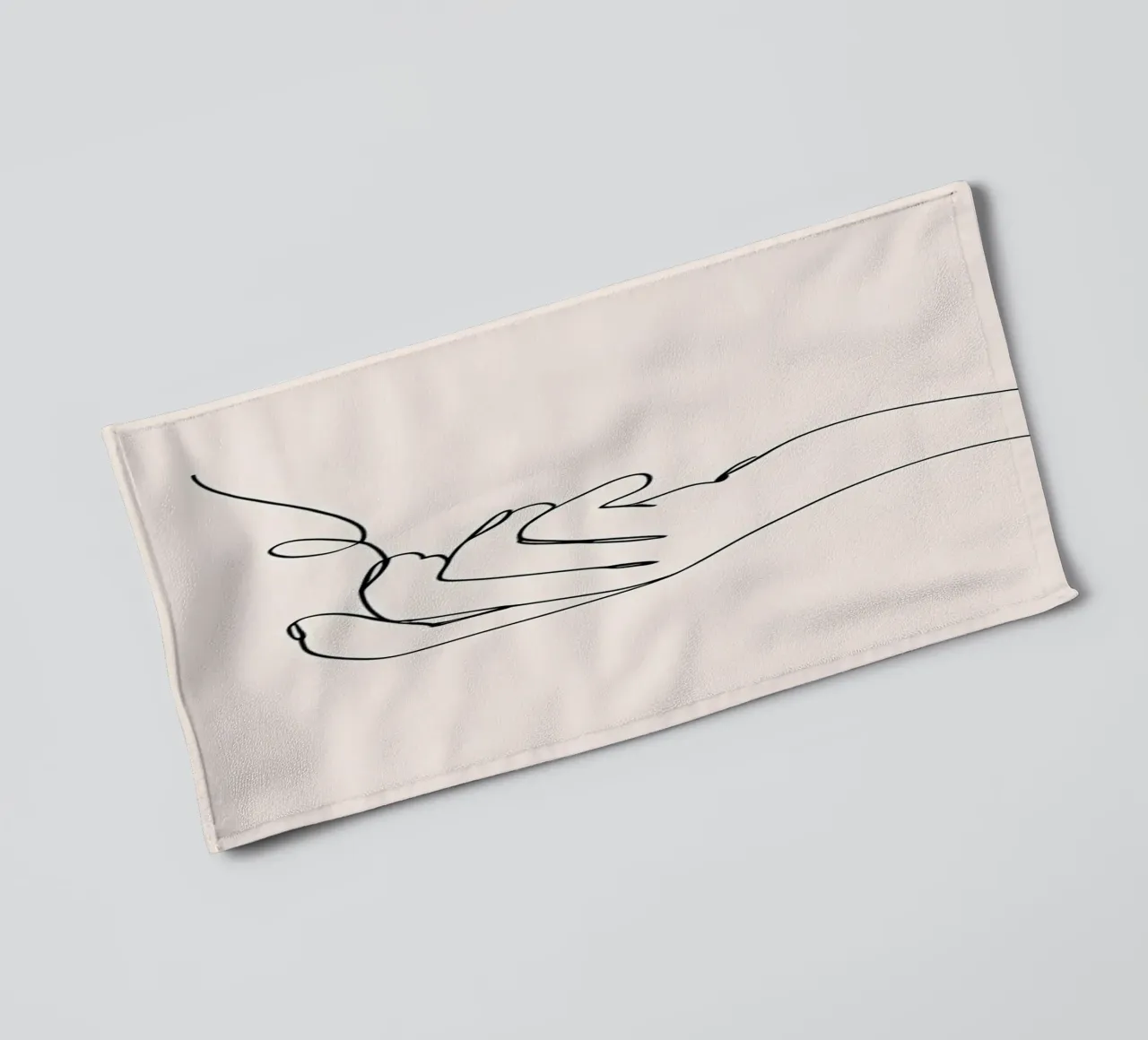 Flowing Hand Minimalist Line Art towel by Viv Line Art