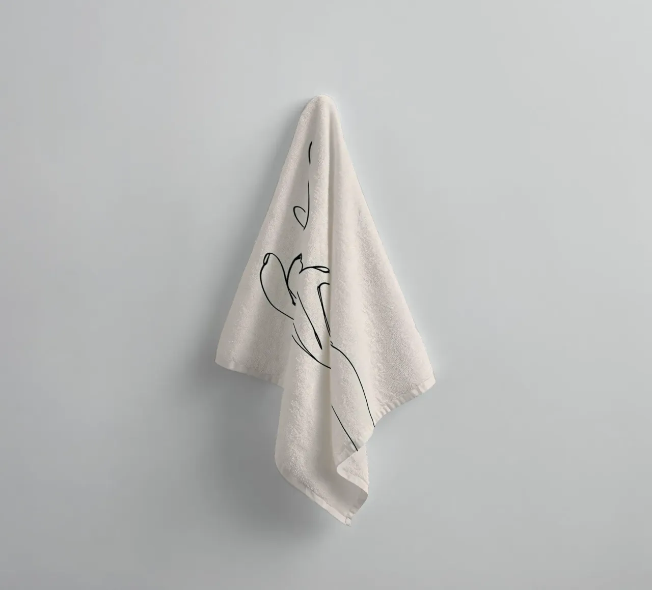 Flowing Hand Minimalist Line Art towel by Viv Line Art