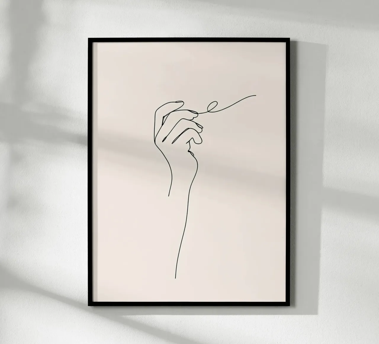 Mano fluente Arte lineare minimalista poster con telaio in alluminio da Viv Line Art