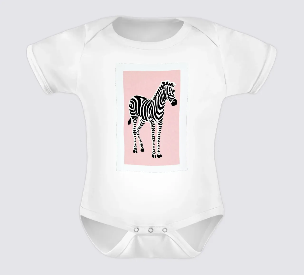Zebra Pink body neonato maniche corte da Little Flourishes