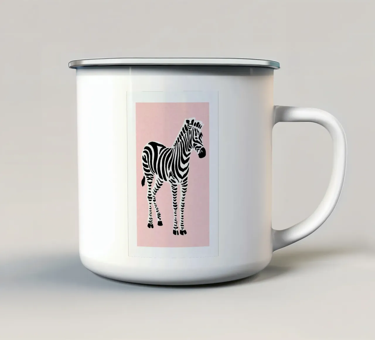 Zebra Pink tazza in smalto da Little Flourishes