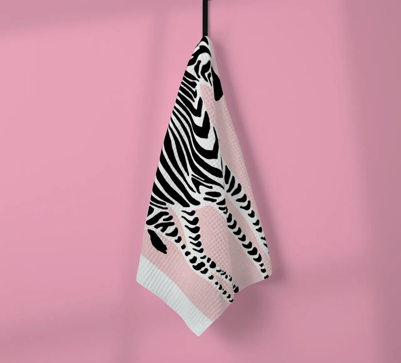 Zebra Pink canovaccio da cucina da Little Flourishes