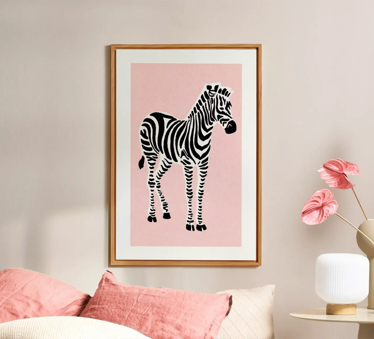 Zebra Pink alluminio dibond da Little Flourishes