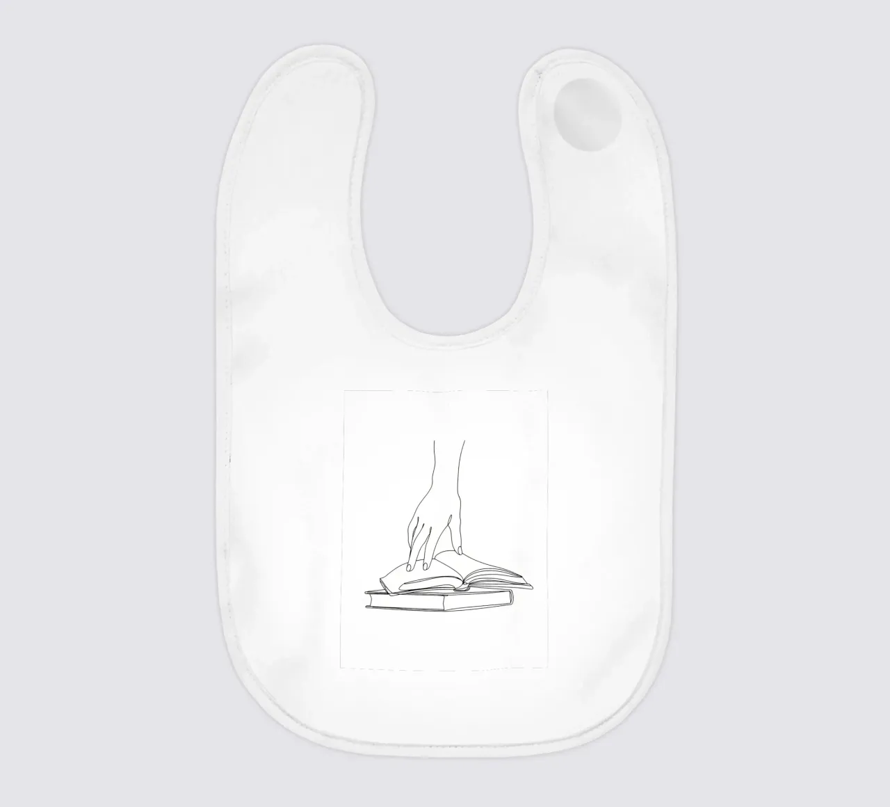 Hands On Book 2 Minimalist Line Art baby bib by Viv Line Art