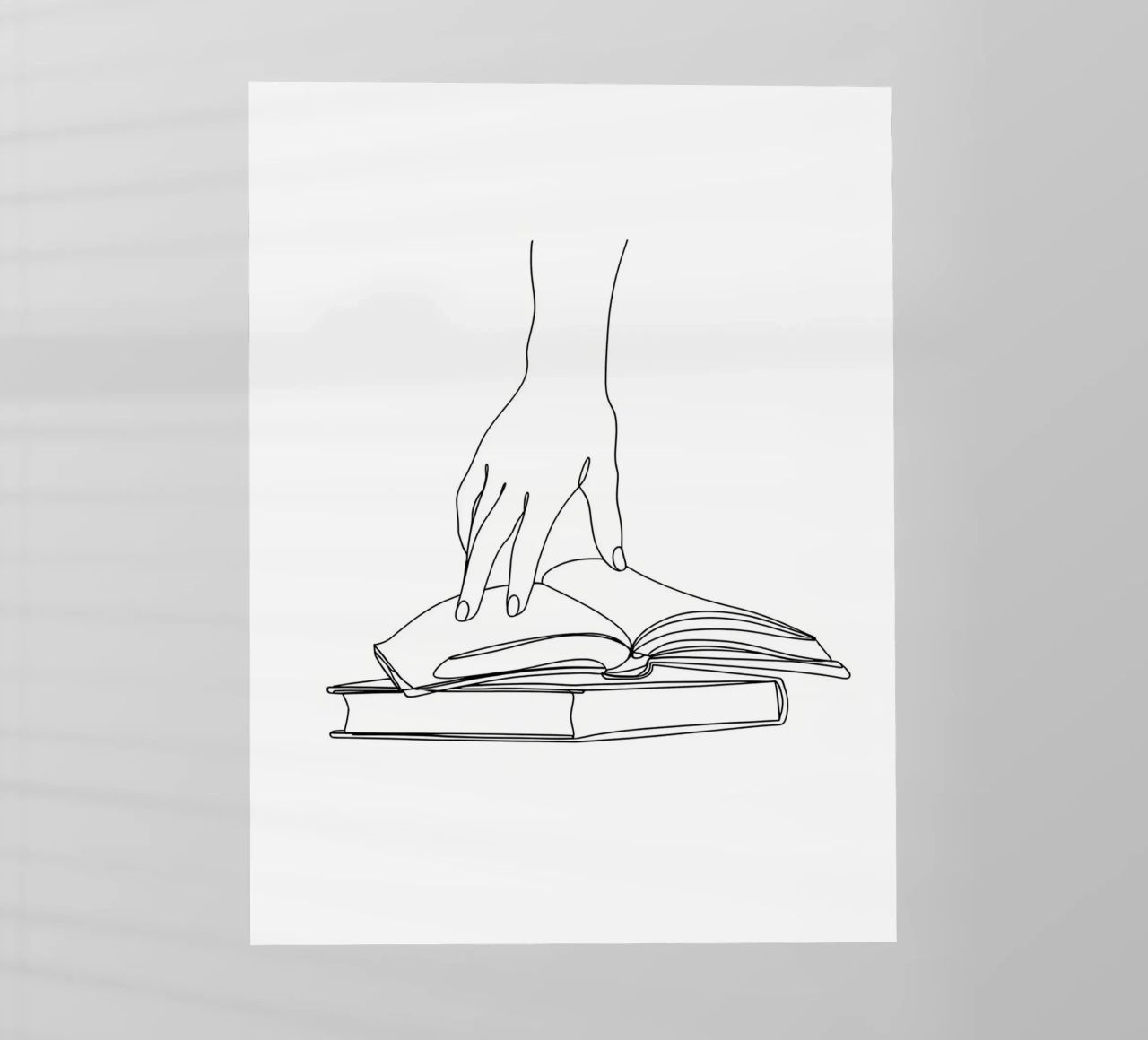 Hands On Book 2 Line art minimalista pellicola backlit da Viv Line Art