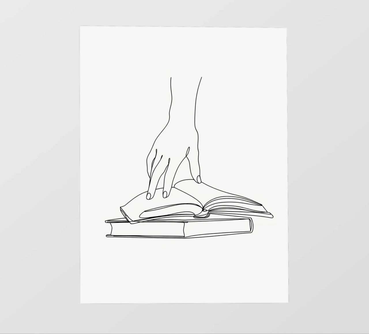 Hands On Book 2 Line art minimalista pellicola backlit da Viv Line Art