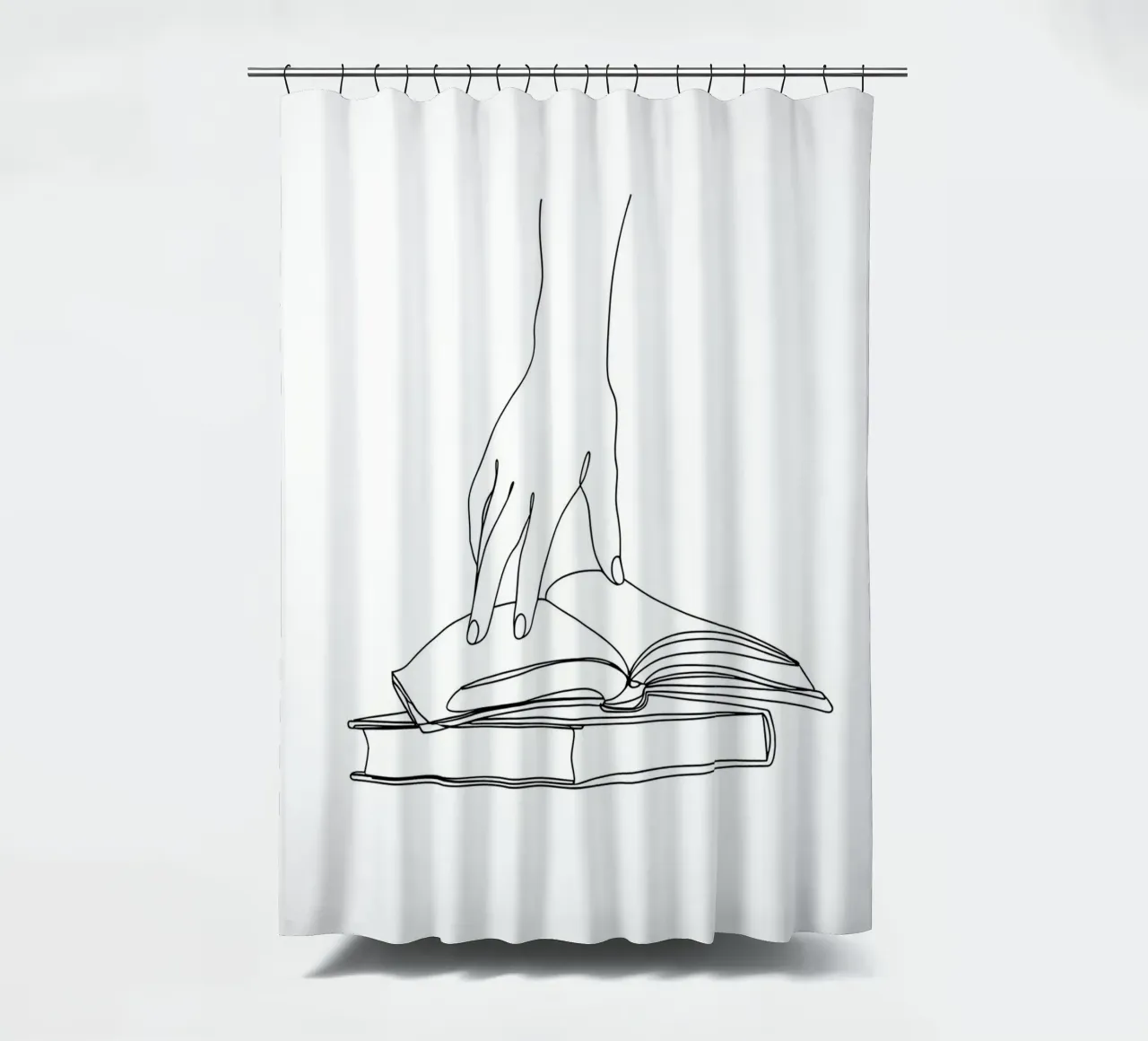 Hands On Book 2 Line art minimalista tenda da doccia da Viv Line Art