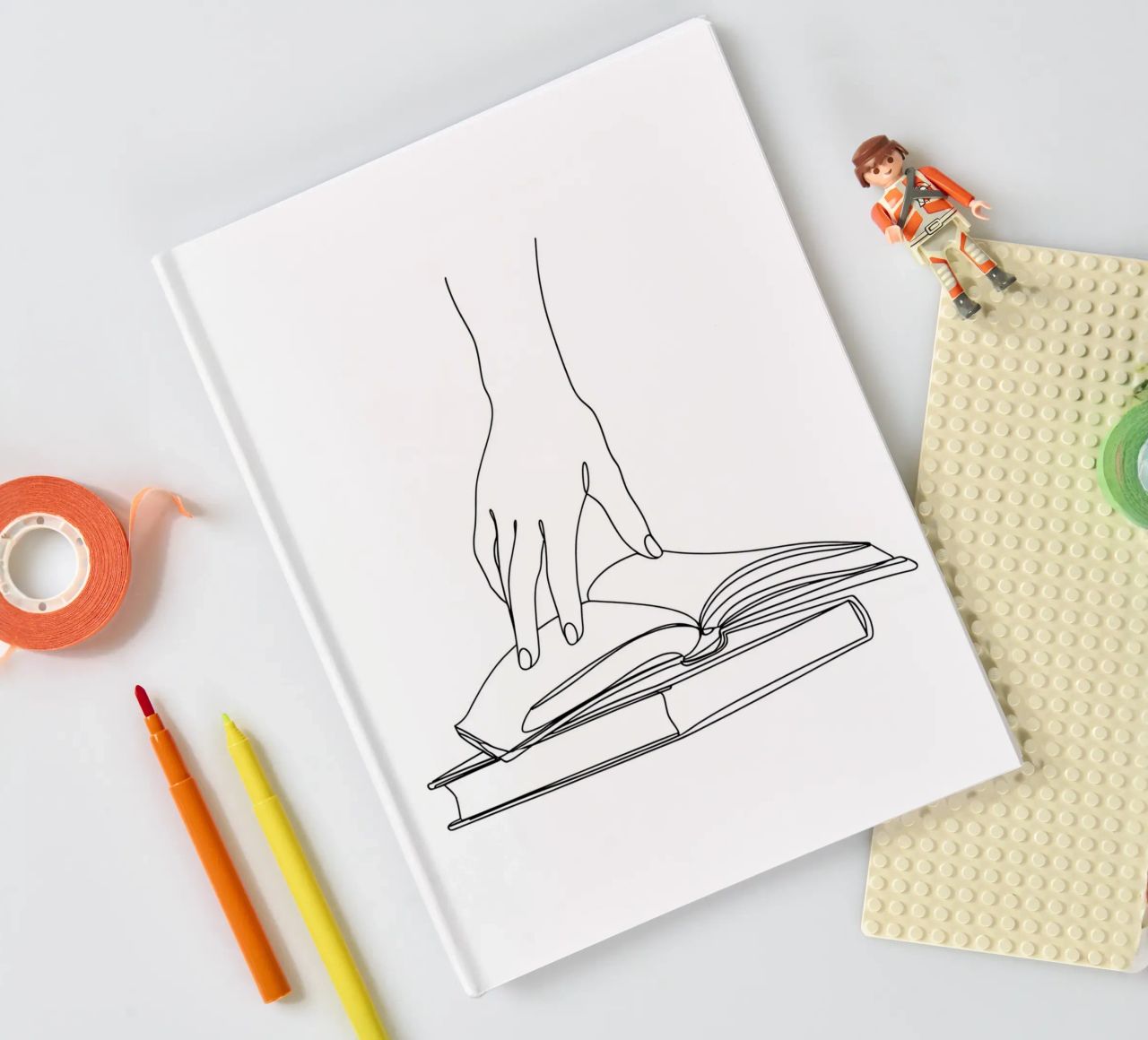Hands On Book 2 Minimalist Line Art notebook by Viv Line Art