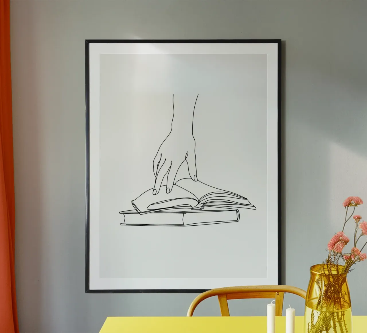 Hands On Book 2 Dessin au trait minimaliste poster de Viv Line Art