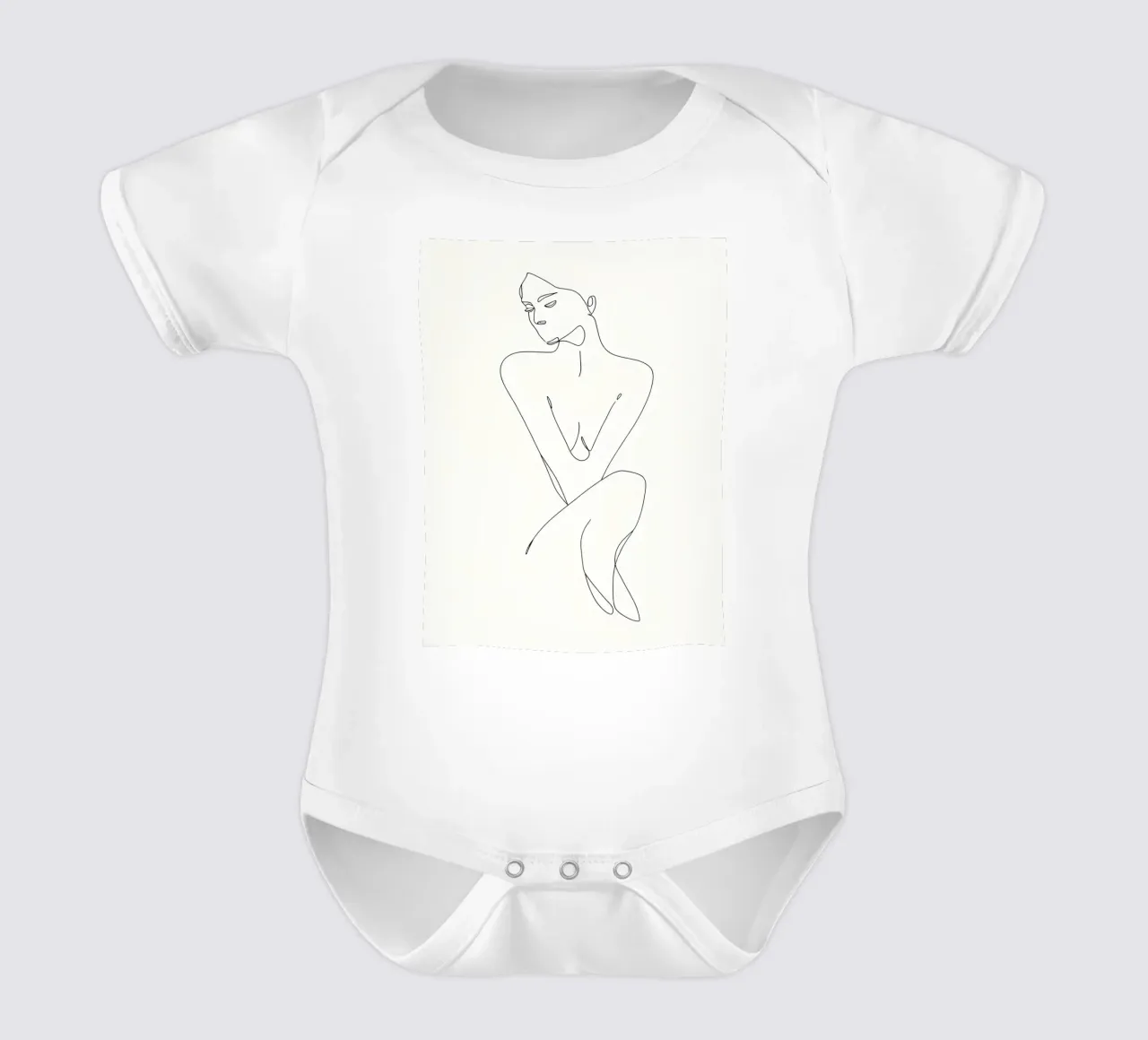 Woman Body Minimalist Line Art short-sleeve baby romper by Viv Line Art