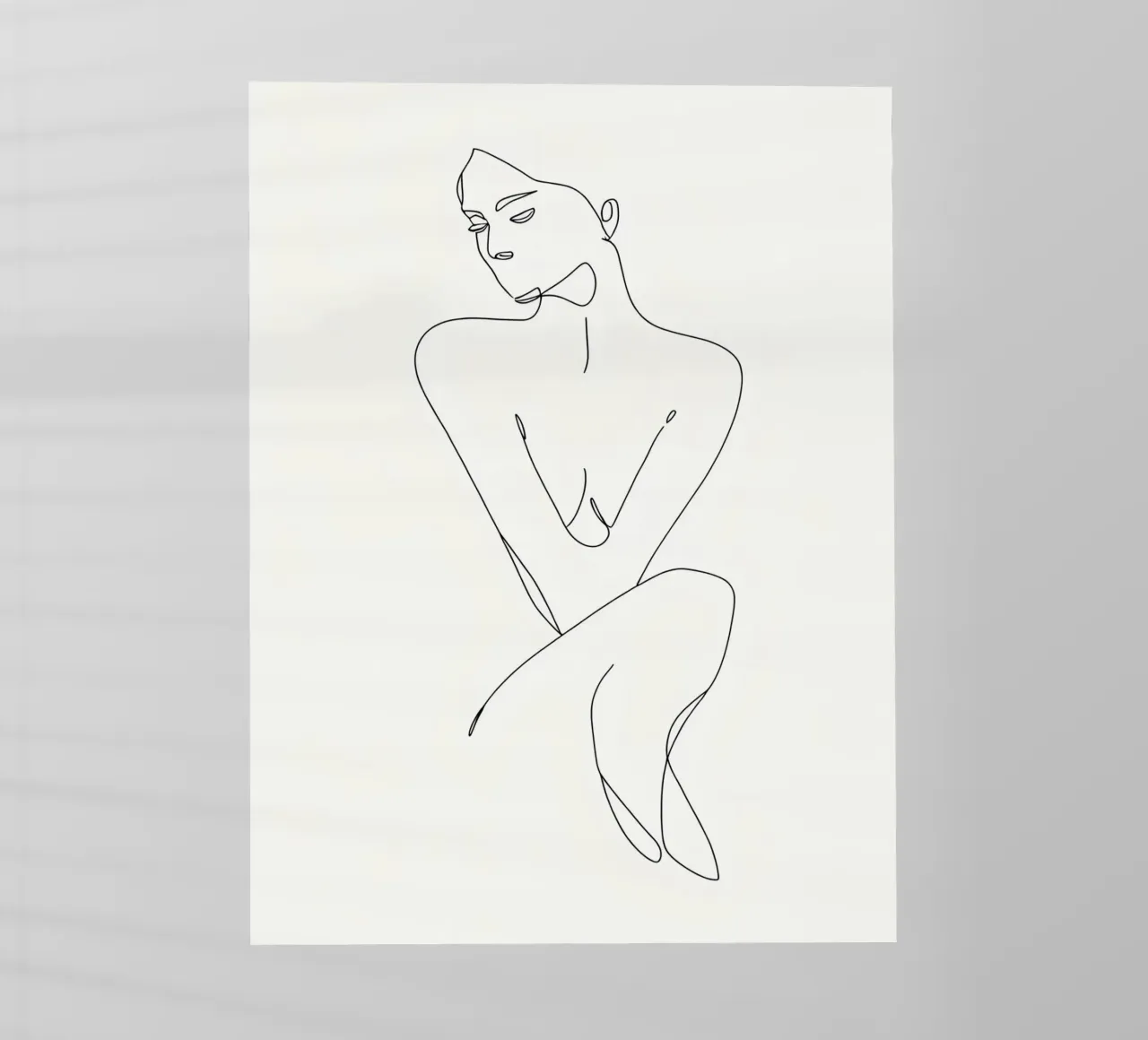Frau Körper Minimalist Line Art Backlit Folie von Viv Line Art