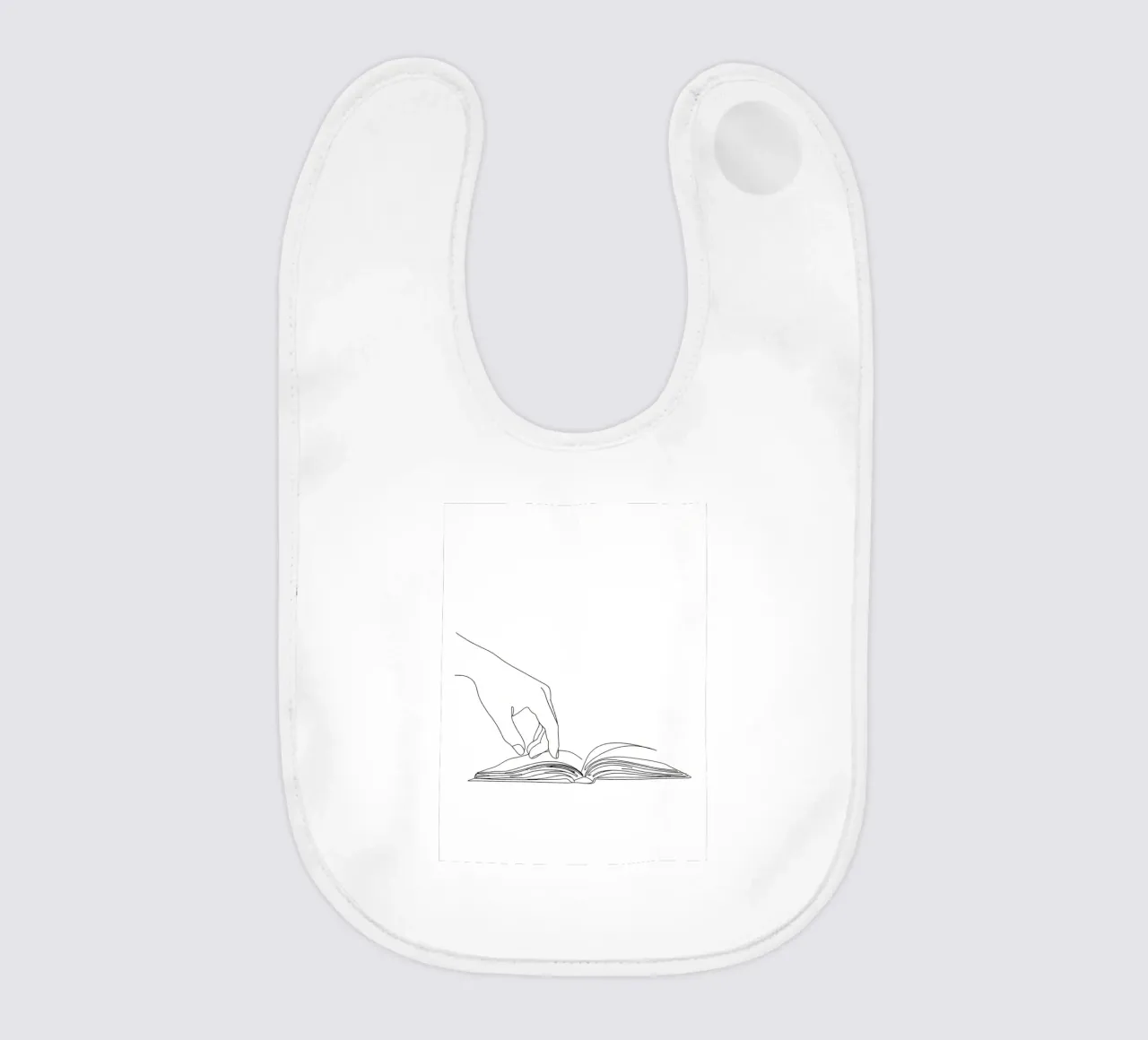 Hands On Book 3 Minimalist Line Art baby bib by Viv Line Art