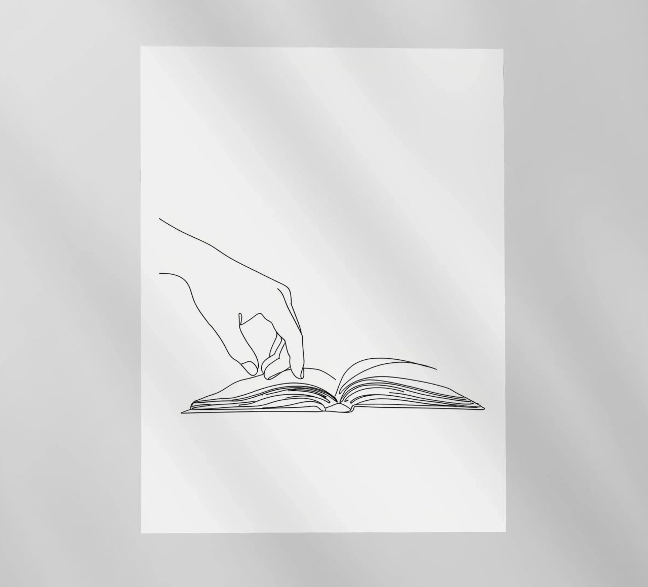 Hands On Book 3 Line art minimalista pellicola backlit da Viv Line Art