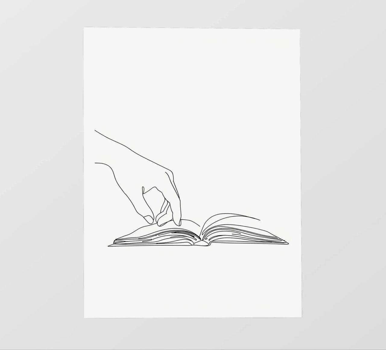 Hands On Book 3 Line art minimalista pellicola backlit da Viv Line Art
