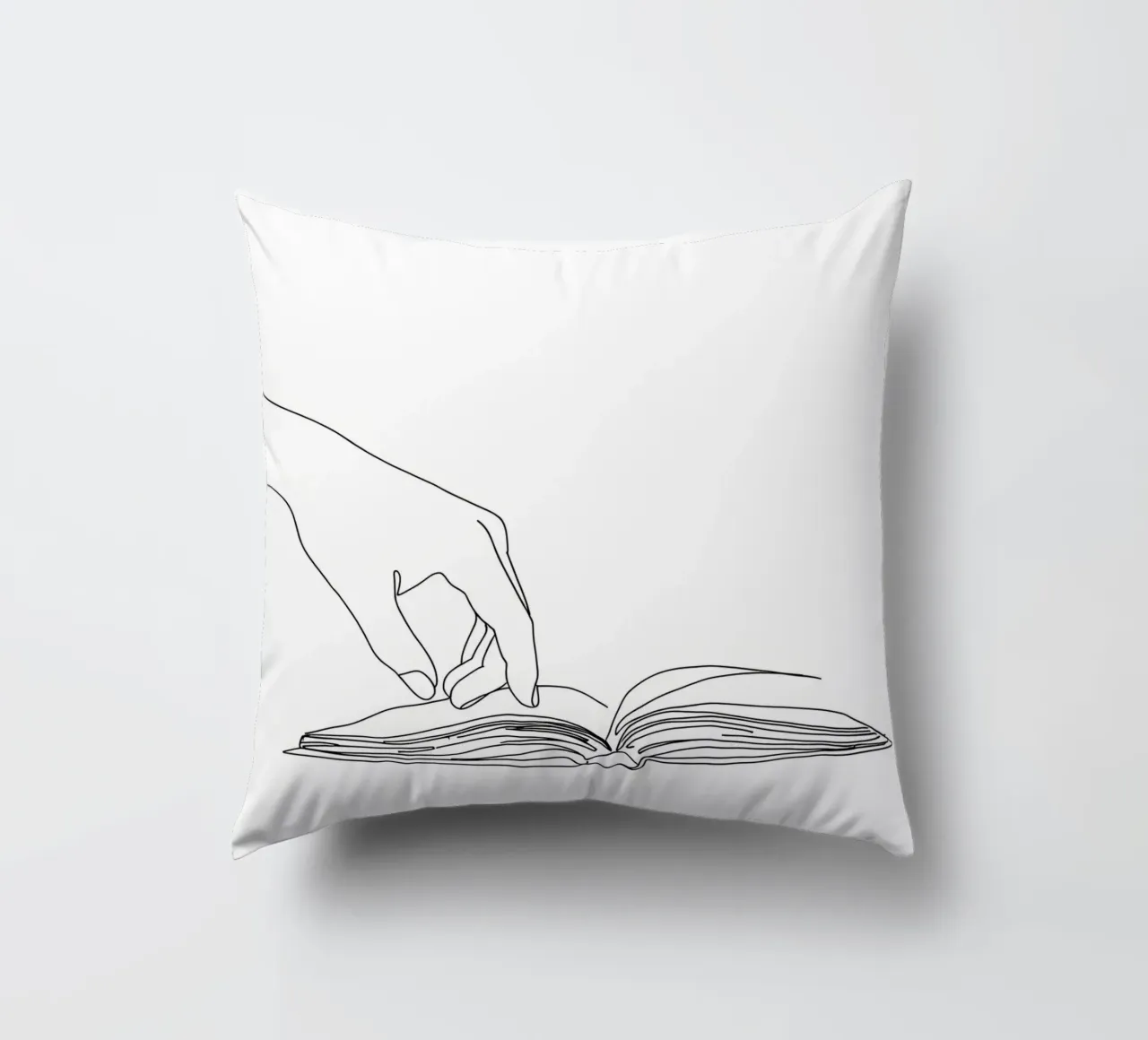 Hands On Book 3 Line art minimalista cuscino da Viv Line Art