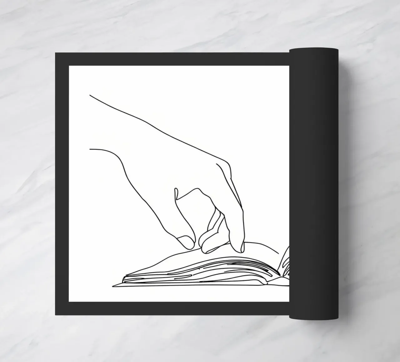 Hands On Book 3 Minimalist Line Art doormat by Viv Line Art