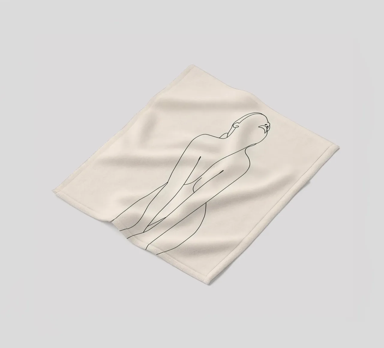 Woman Body Minimalist Line Art fleece blanket by Viv Line Art