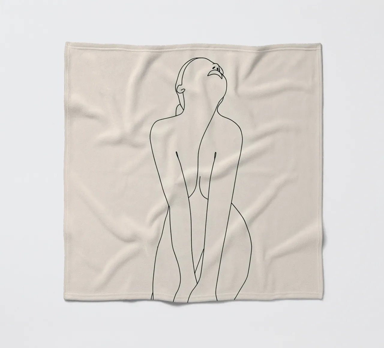 Woman Body Minimalist Line Art fleece blanket by Viv Line Art