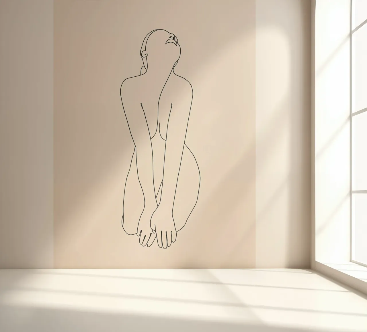 Frau Körper Minimalist Line Art Fototapete von Viv Line Art