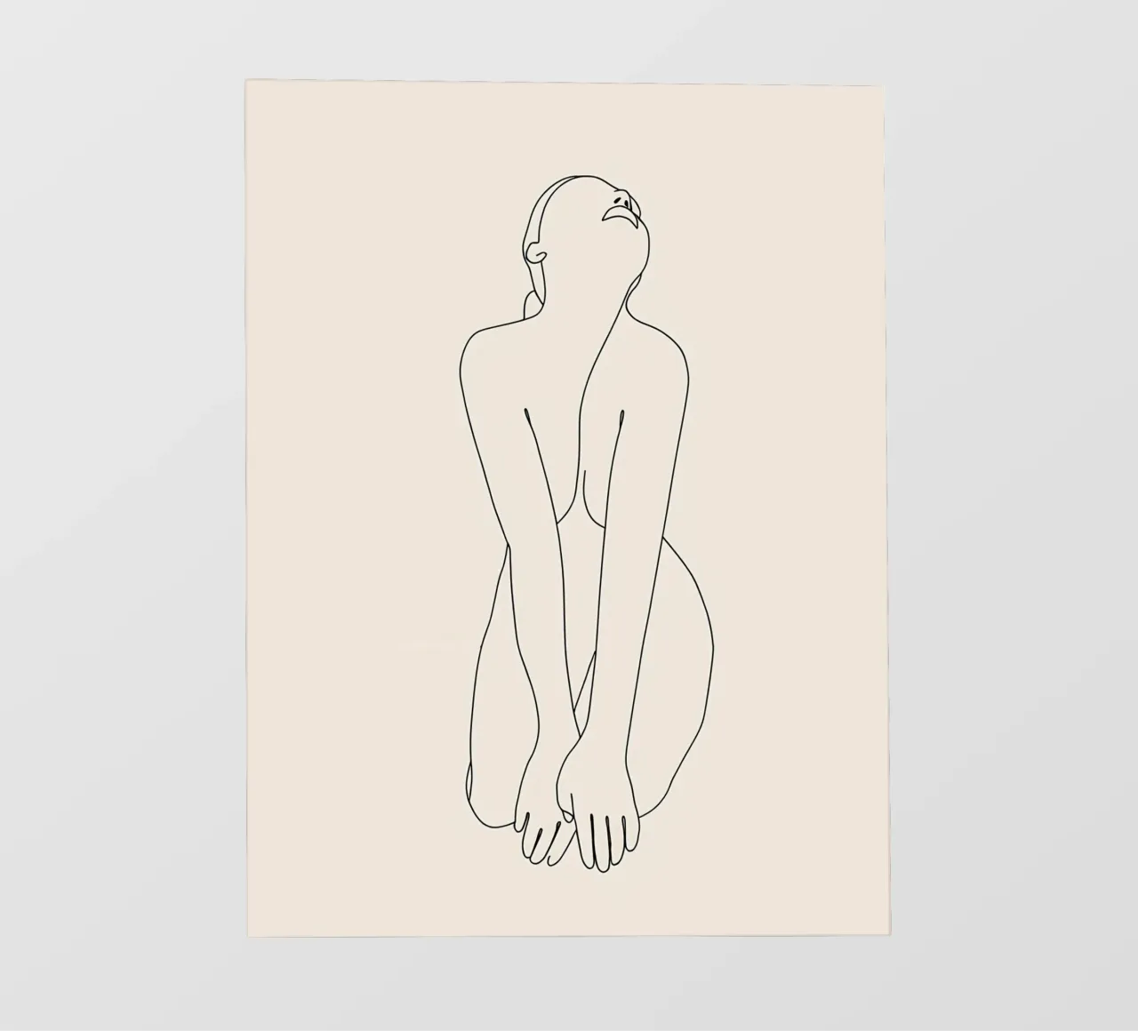 Frau Körper Minimalist Line Art Fototapete von Viv Line Art