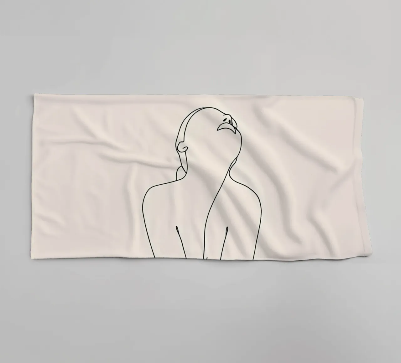 Frau Körper Minimalist Line Art Handtuch von Viv Line Art