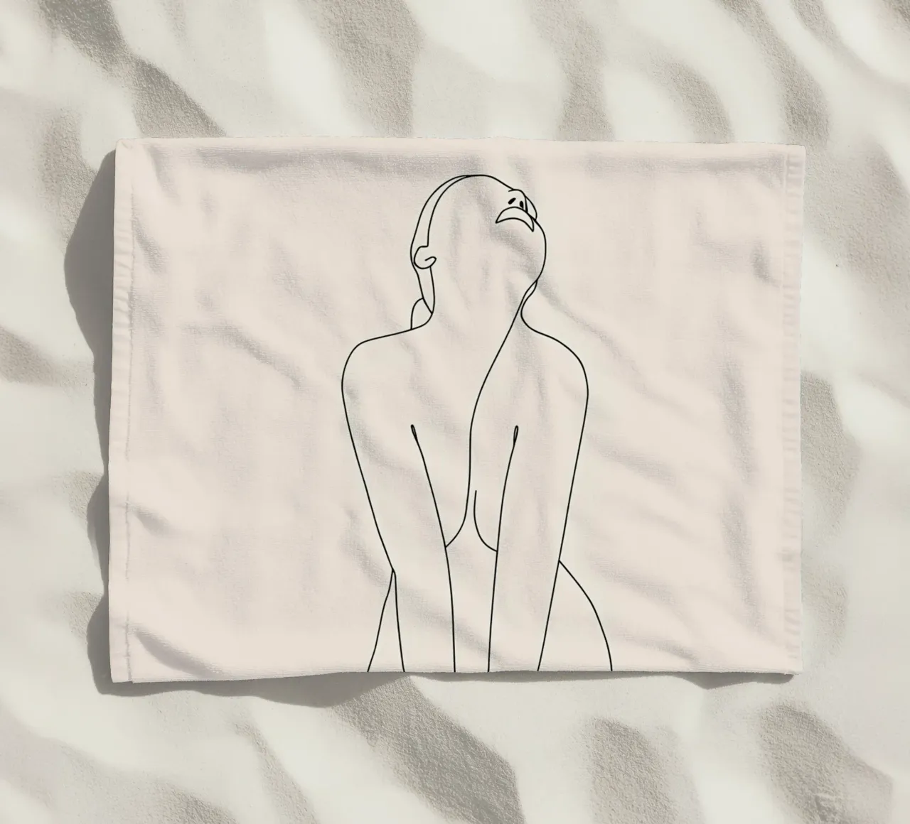 Cuerpo de mujer Minimalist Line Art toalla de playa de Viv Line Art
