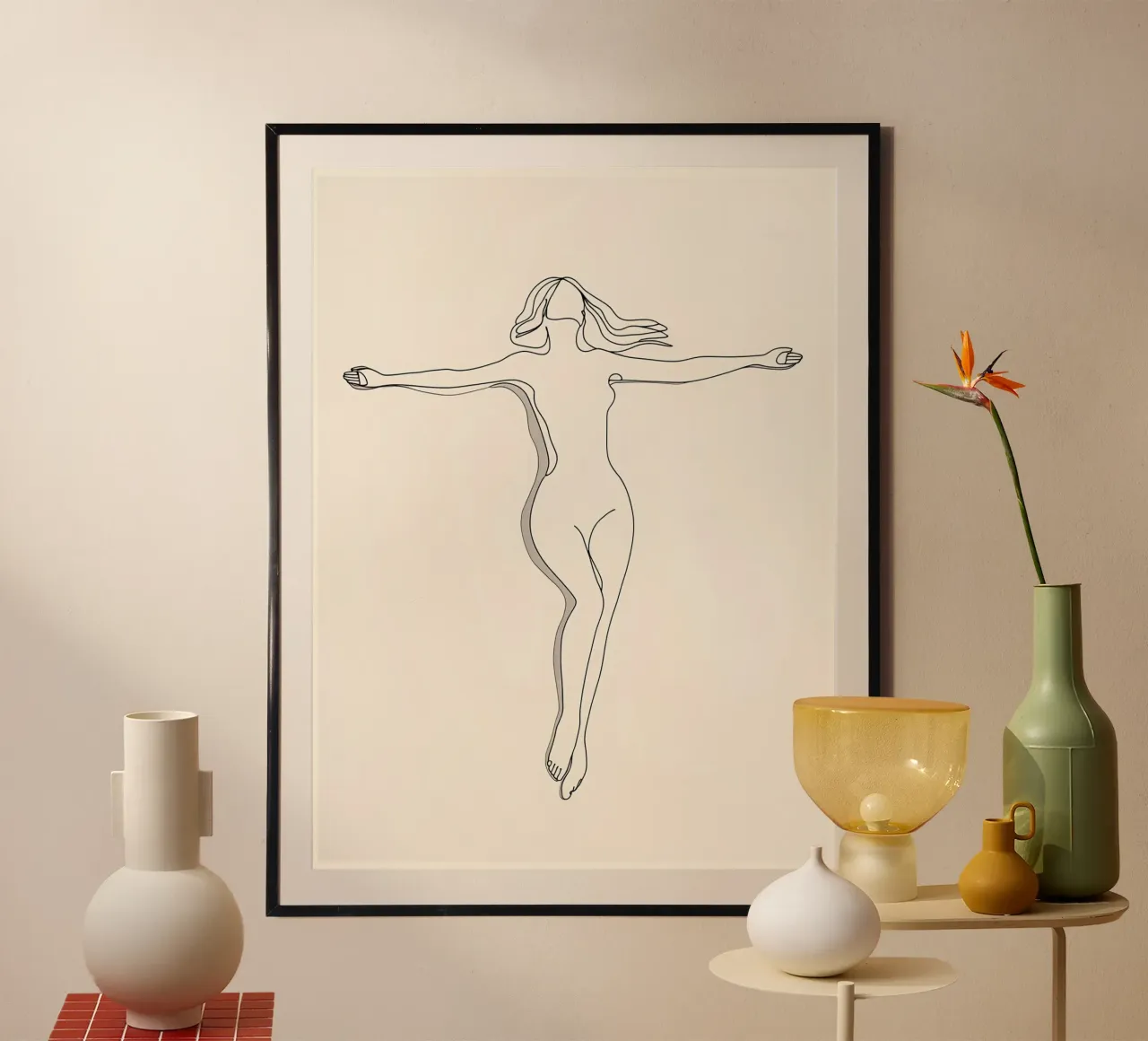 Frau Körper Minimalist Line Art Poster von Viv Line Art