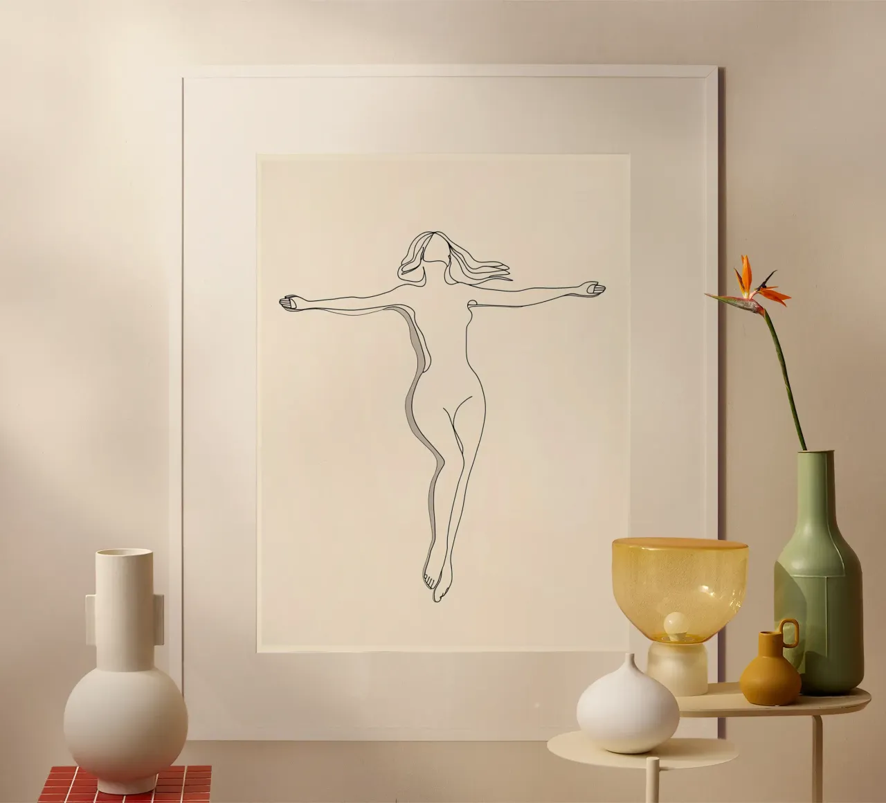 Frau Körper Minimalist Line Art Poster von Viv Line Art