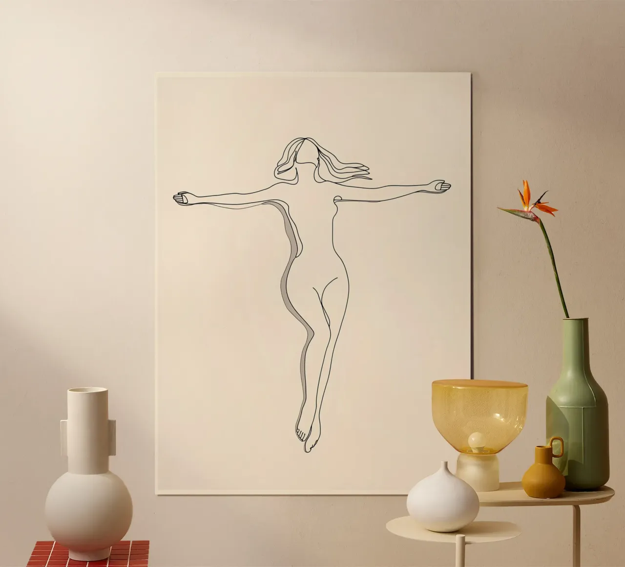 Frau Körper Minimalist Line Art Poster von Viv Line Art