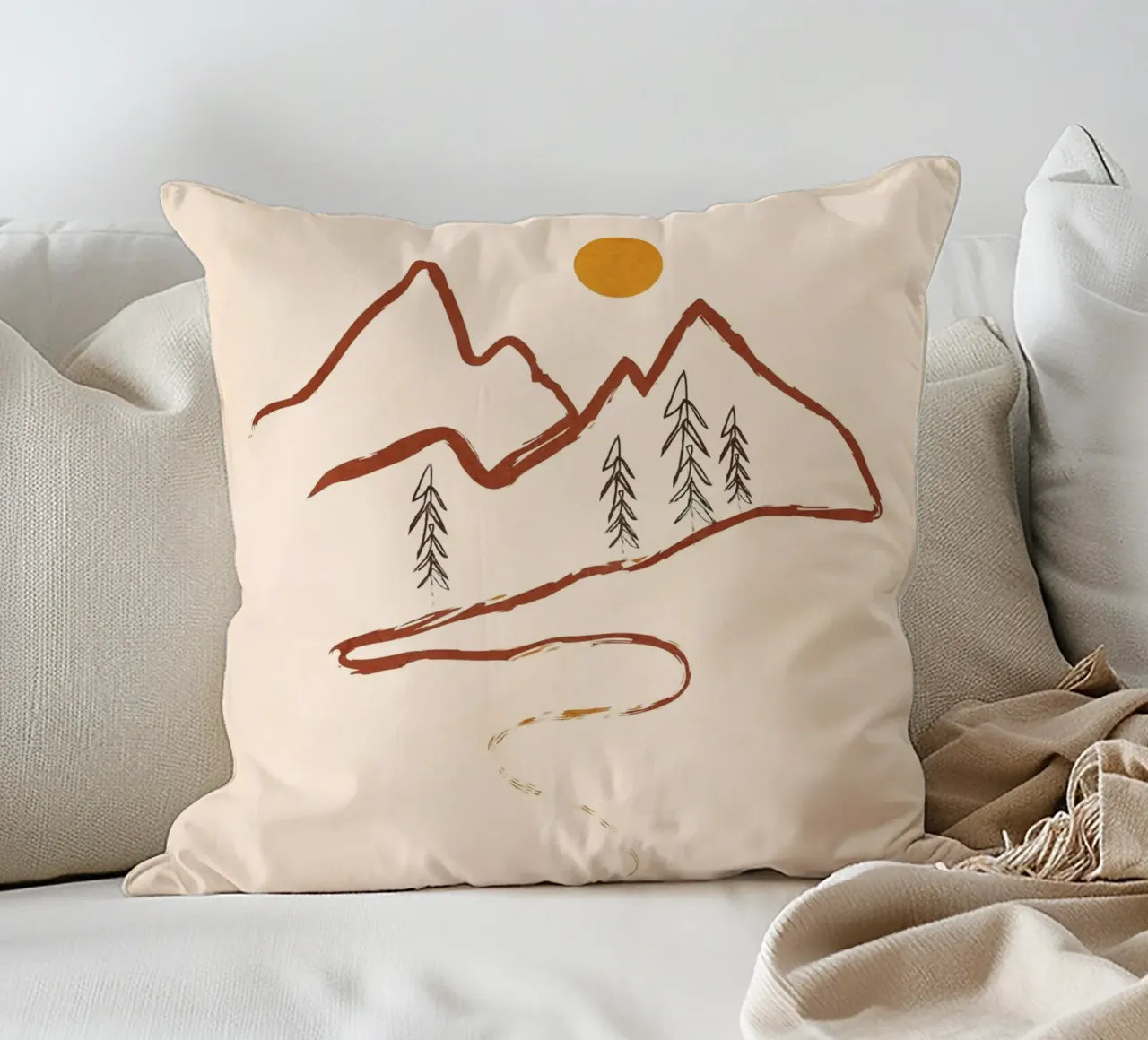 Mountain Minimal cuscino da Flow Line