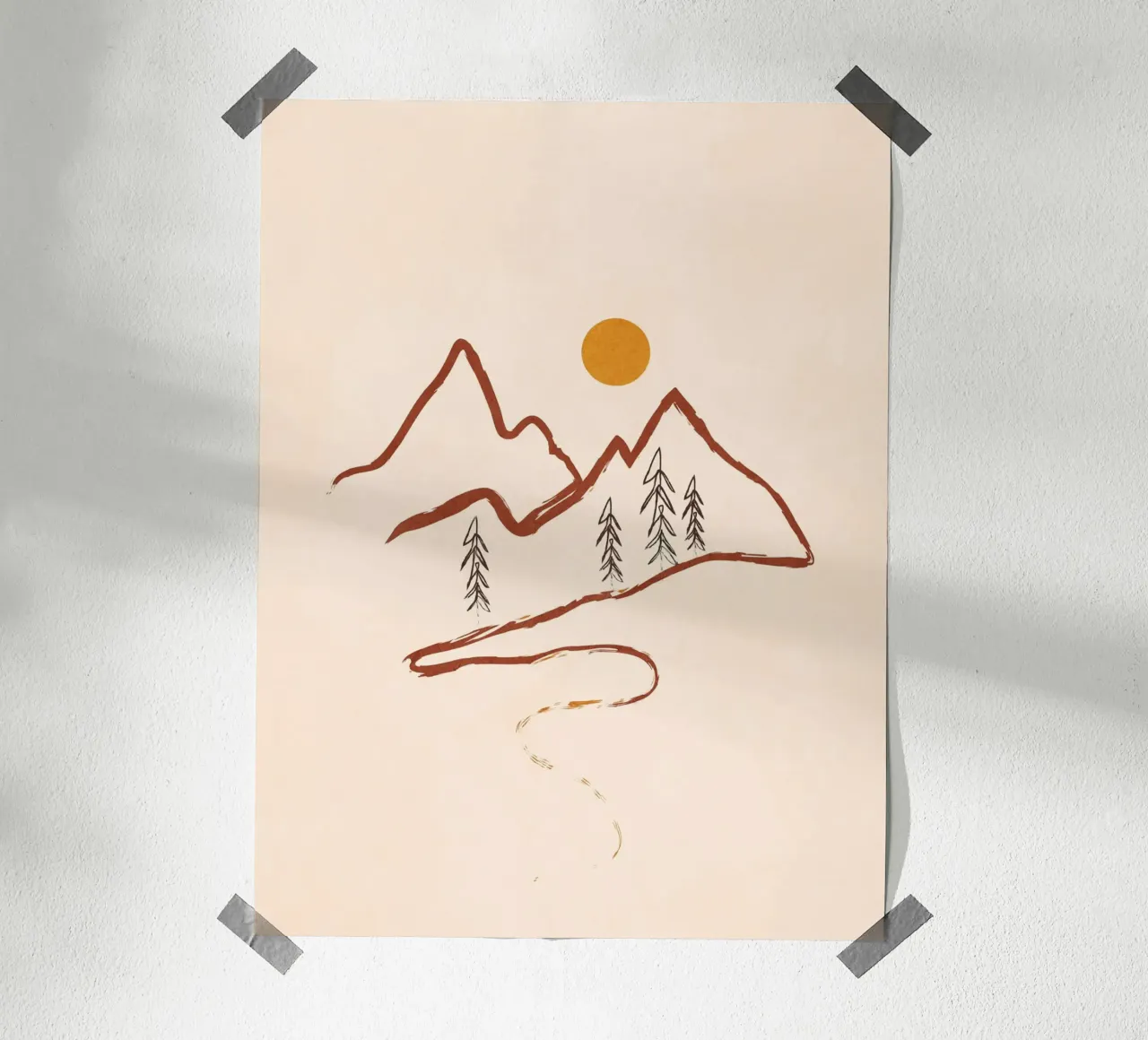 Mountain Minimal carta hahnemühle da Flow Line