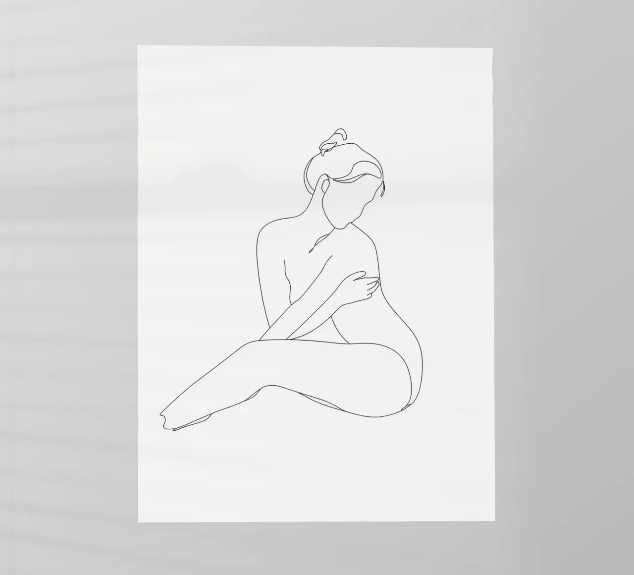 Linea d'arte minimalista del corpo della donna pellicola backlit da Viv Line Art