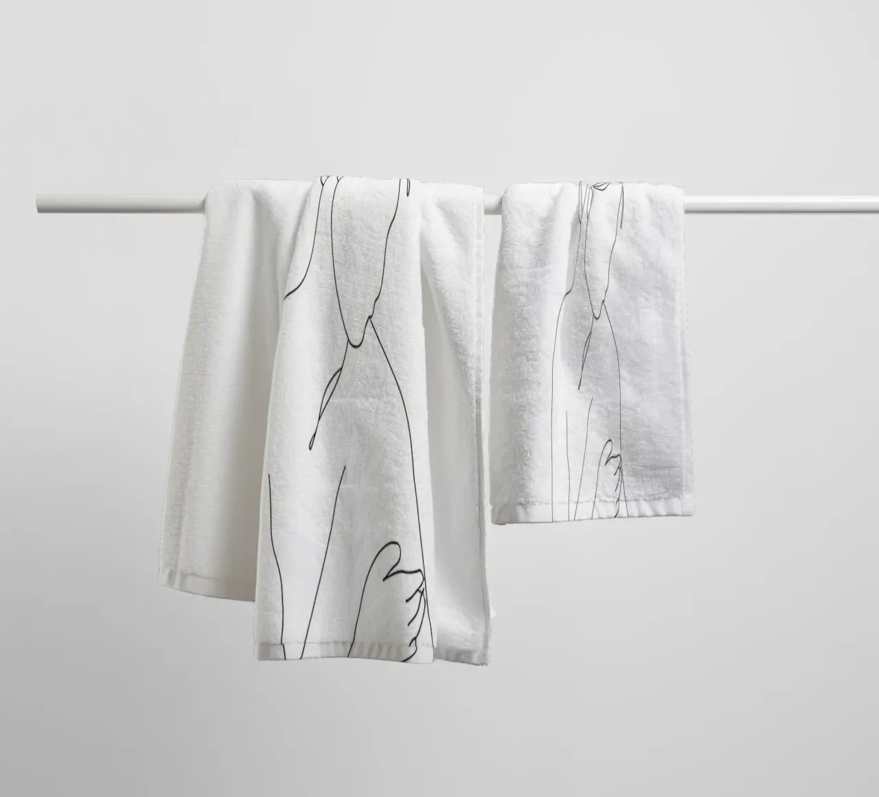 Woman Body Minimalist Line Art towel by Viv Line Art
