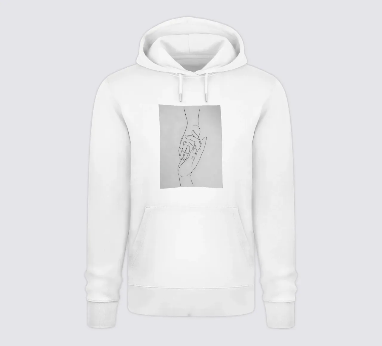Mani connesse Line Art minimalista felpa con cappuccio da Viv Line Art